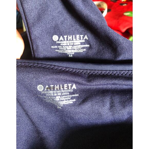 NWT Athleta Scrunch Ruched Tankini & bottoms in navy swim 2 piece size medium - Picture 10 of 11